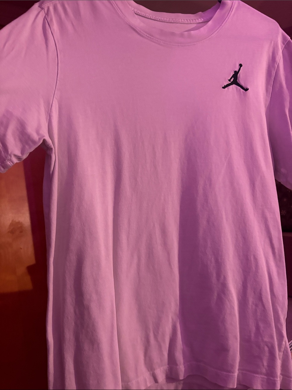 Jordan Short Sleeve Tee in Pink with Black Jumpman